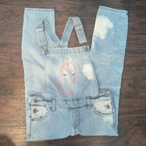 *5/$25* Girl's Cat & Jack Bleach Dyed Denim Unicorn Overalls - Size 7/8